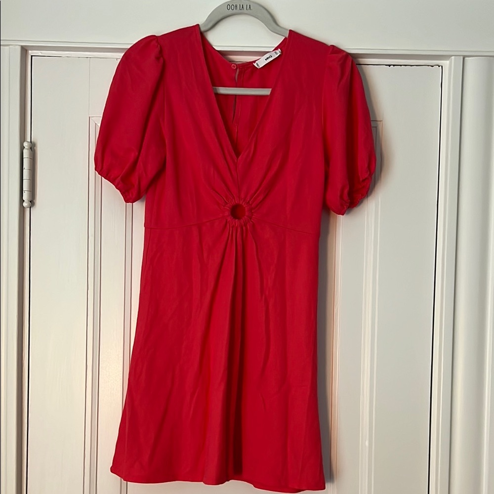 Mango Pink Puff Sleeve Dress